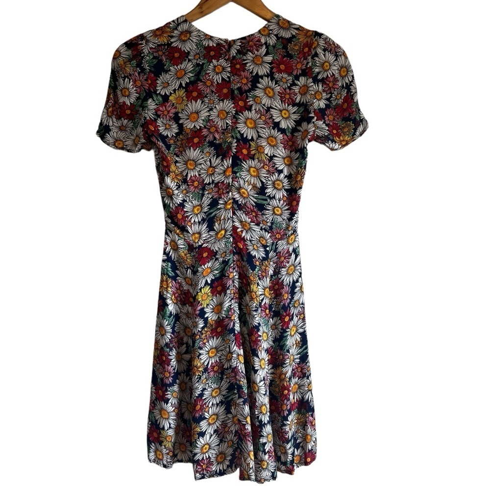 Reformation daisy print lace up fit and flare mini dress size 2 good condition - Picture 7 of 14